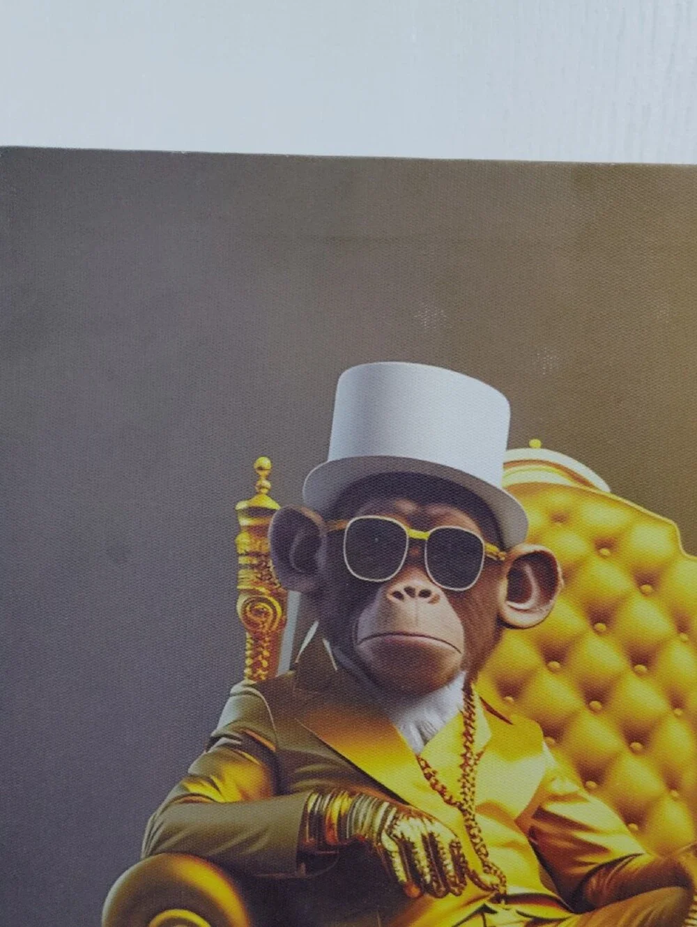 Gold Monkey Throne Wall Art Print